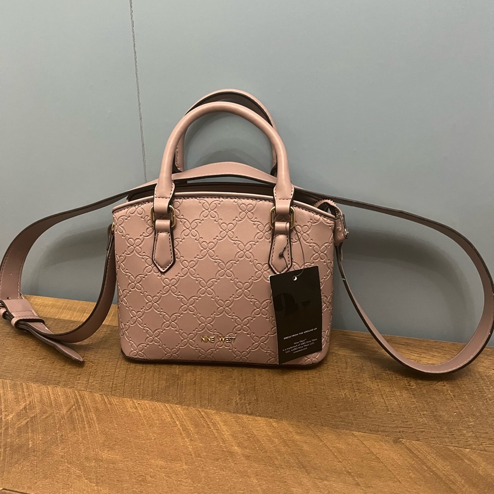 NEW w/ Tags! Pink Crossbody Bag with Adjustable Strap and Gold Hardware